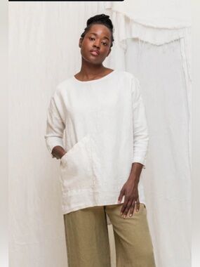 BLACK Elizabeth Suzann Harper tunic, OS, in mid weight linen